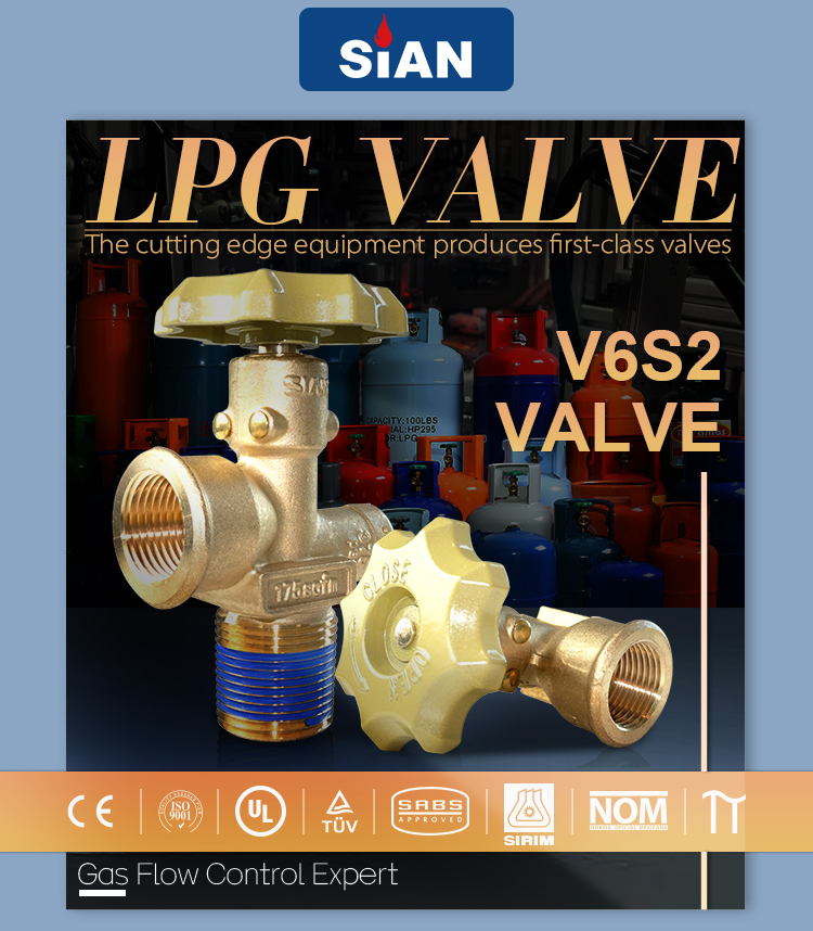 V6S2 LPG Cilindro de g&aacute;s V&aacute;lvula pol. (3)