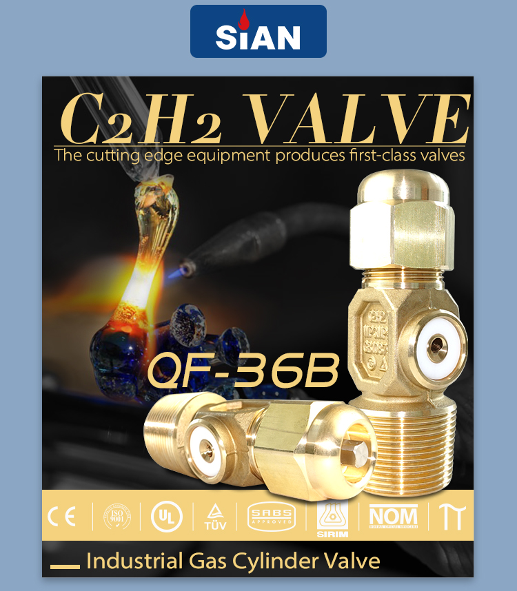 V&aacute;lvula de agulha do cilindro de g&aacute;s C2H2 (1)